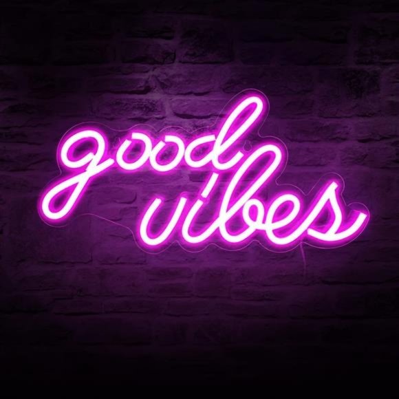Good Vibes Neon Sign for Wall Decor Powered by USB Neon Light
